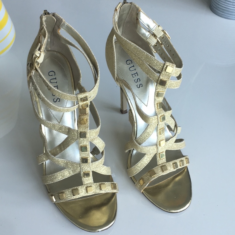 GUESS golden sandals size 8M